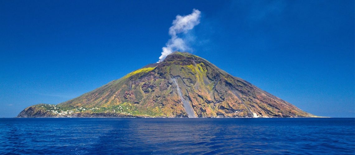 Stromboli Sciara del fuoco from Helicopter